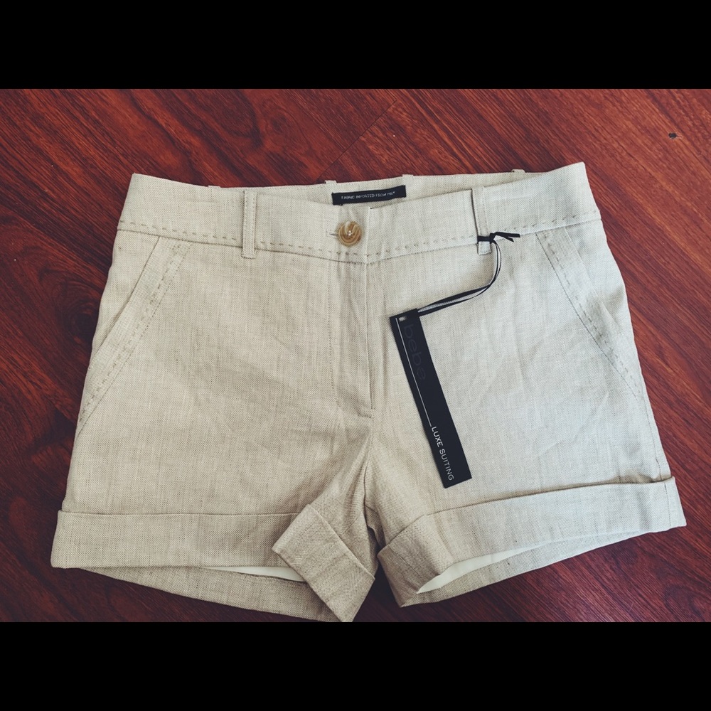 bebe safari kim cuff shorts